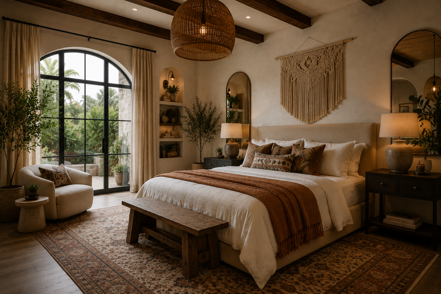 Bohemian high-end primary bedrooms